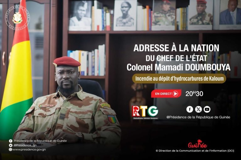 72h après l&rsquo;incendie du dépôt de candidature, Colonel Mamadi Doumbouya, s&rsquo;adresse à la nation