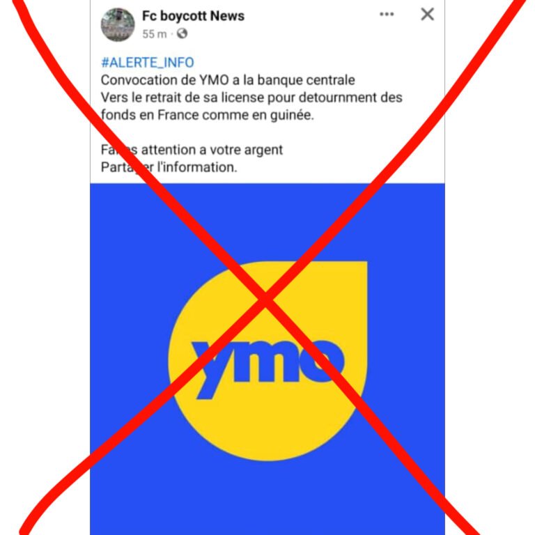 Guinée.  Faux, la société de transfert d&rsquo;argent YMO n’a pas été convoquée par la Banque centrale !