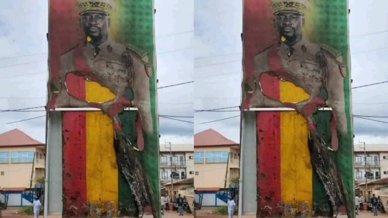 Kankan. L&rsquo;effigie du Général Mamadi Doumbouya, brillé 