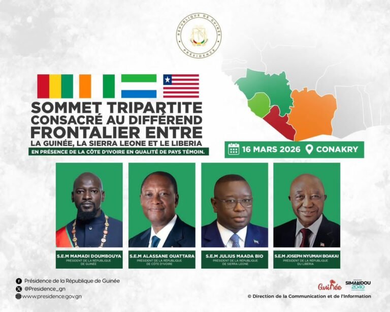 Conakry accueille un sommet tripartite sur le différend frontalier entre la Guinée, la Sierra Leone et le Liberia